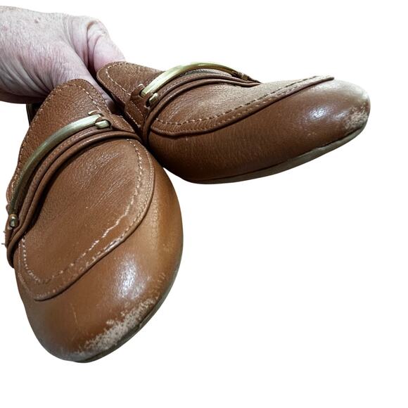 Calvin Klein tan leather loafers flats slip on casual shoes ladies US size 9 - Picture 6 of 15